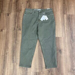 NEW Mango Olive Mom High Waist Ankle Jeans Sz 16